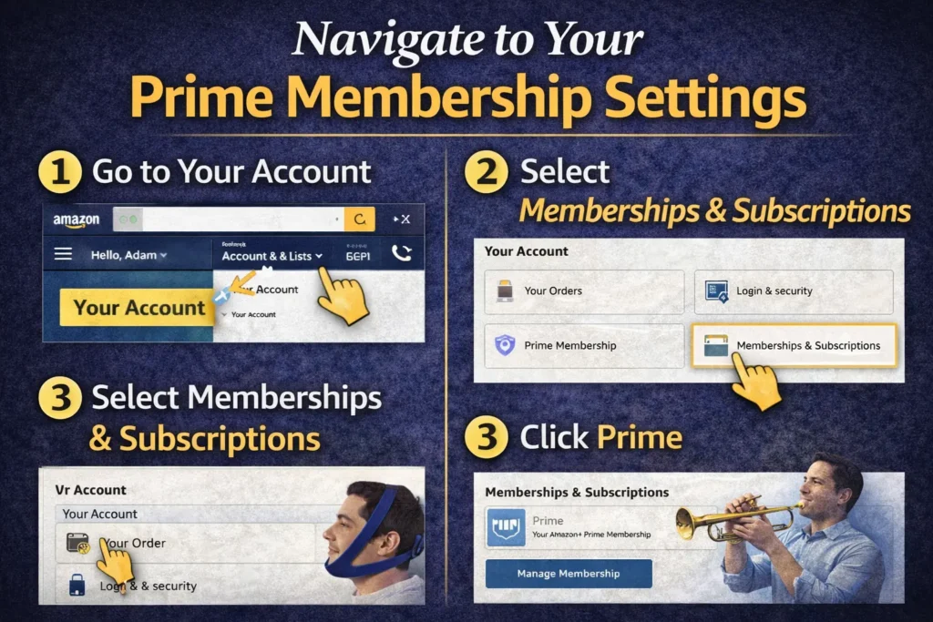 Navigate to Prime membership settings